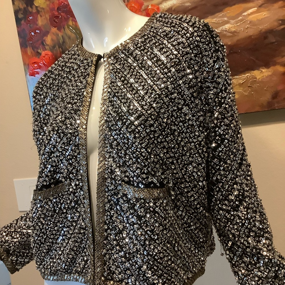 Zara Elegant Sequin Jacket Limited Edition - Picture 2 of 13